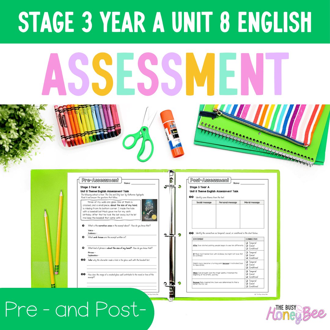 Stage 3 Year A English Pre- and Post-Assessment Unit 8 Theme -