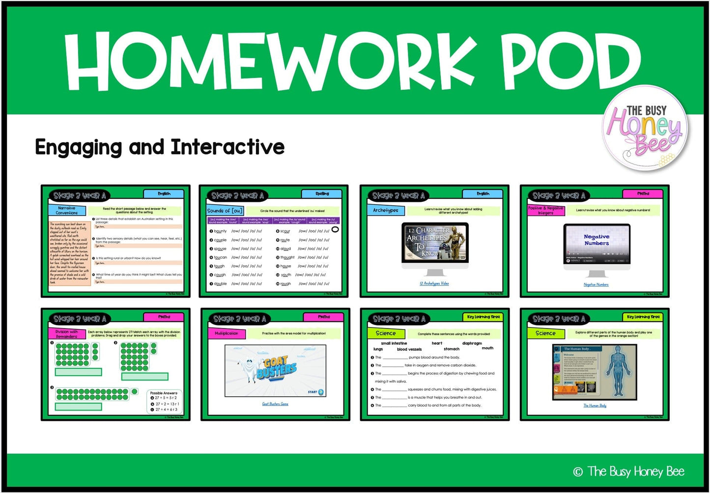 Stage 3 Year A Homework/Learning Pod 11 - Homework | Casual Teaching