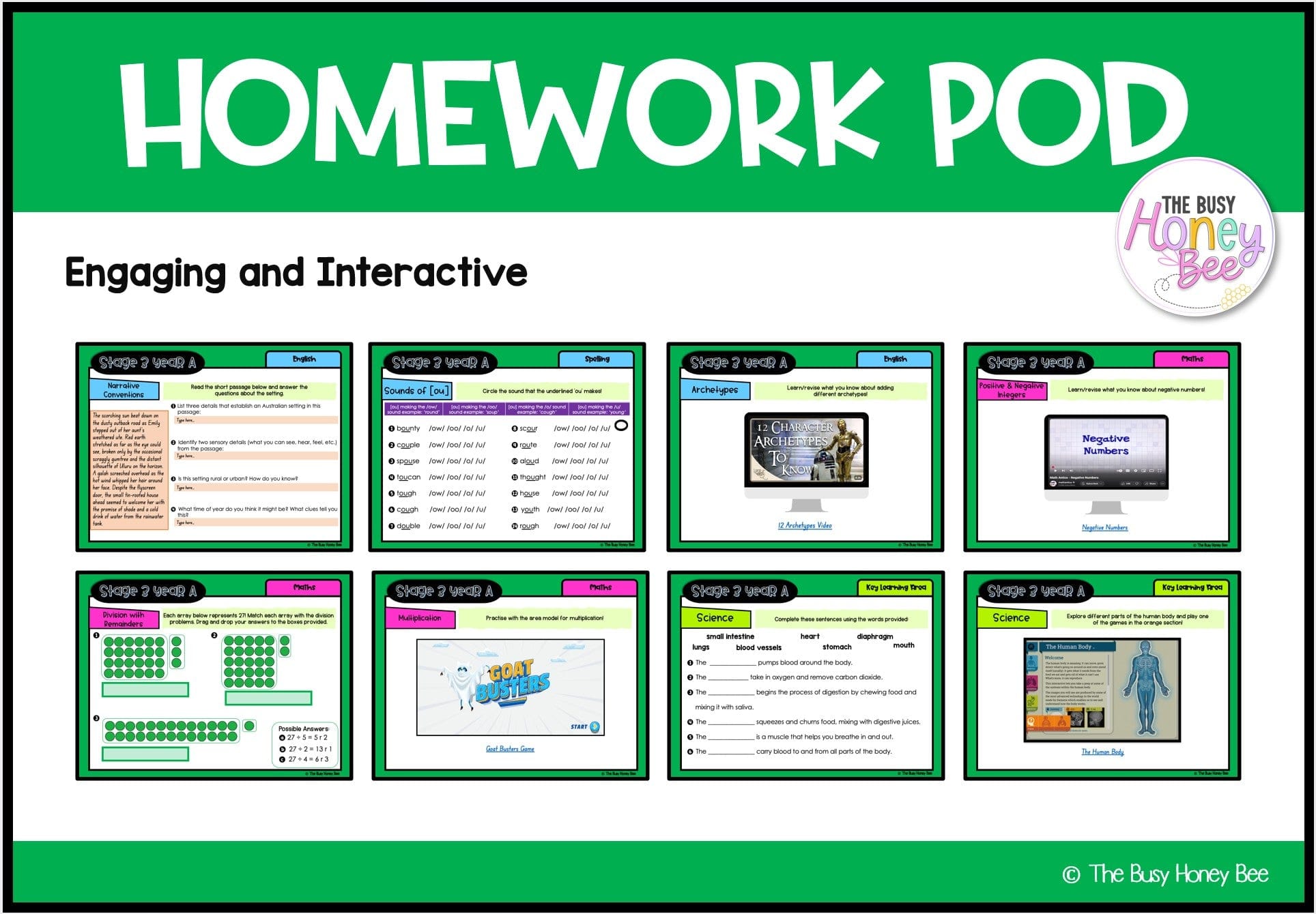 Stage 3 Year A Homework/Learning Pod 11 - Homework | Casual Teaching