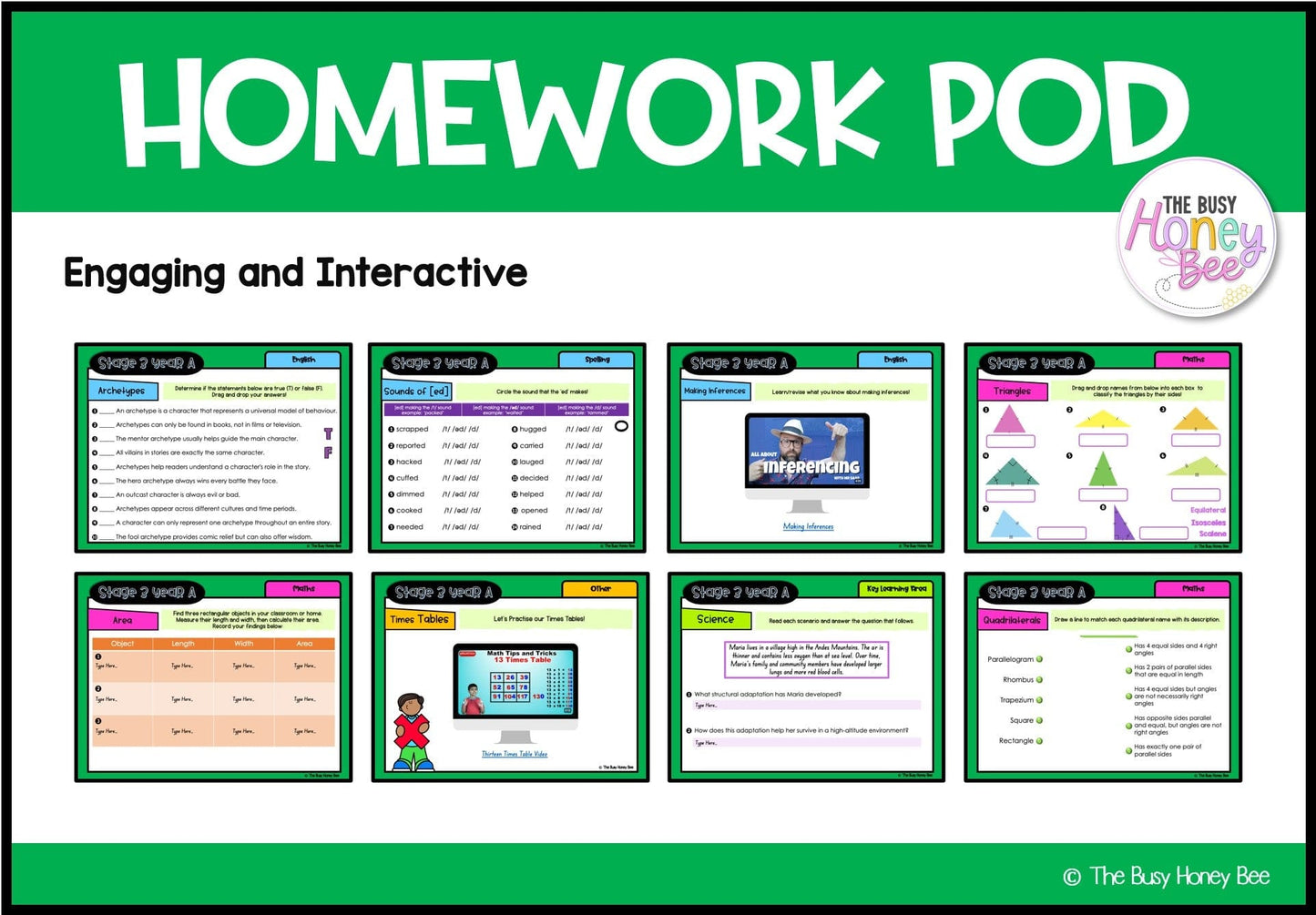 Stage 3 Year A Homework/Learning Pod 12 - Homework | Casual Teaching