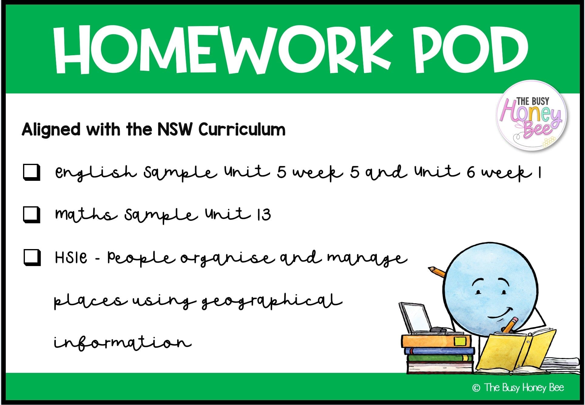 Stage 3 Year A Homework/Learning Pod 13 - Homework | Casual Teaching