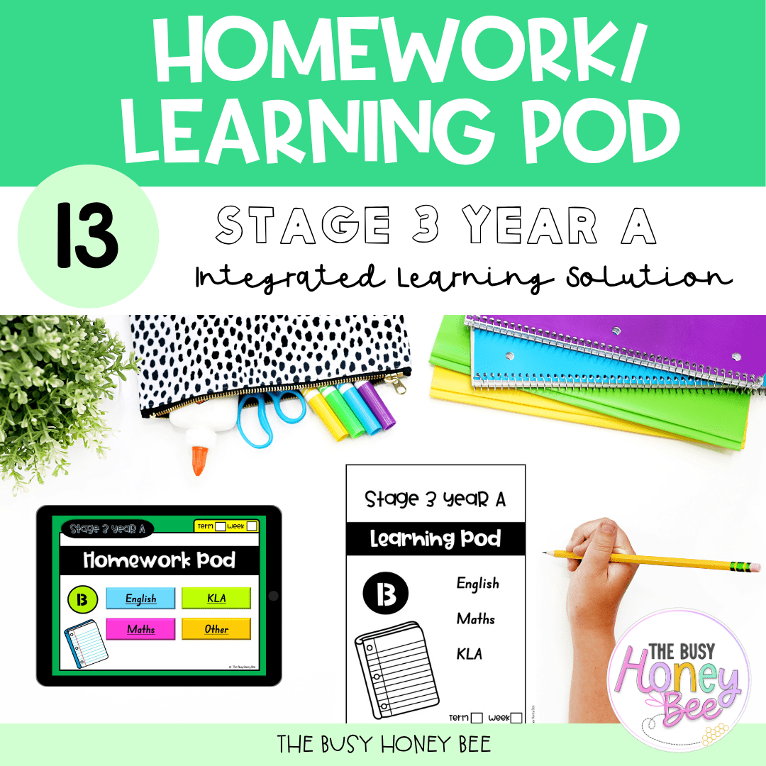 Stage 3 Year A Homework/Learning Pod 13 - Homework | Casual Teaching