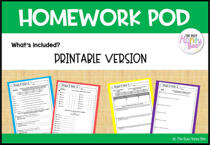 Stage 3 Year A Homework/Learning Pod 14 - Homework | Casual Teaching