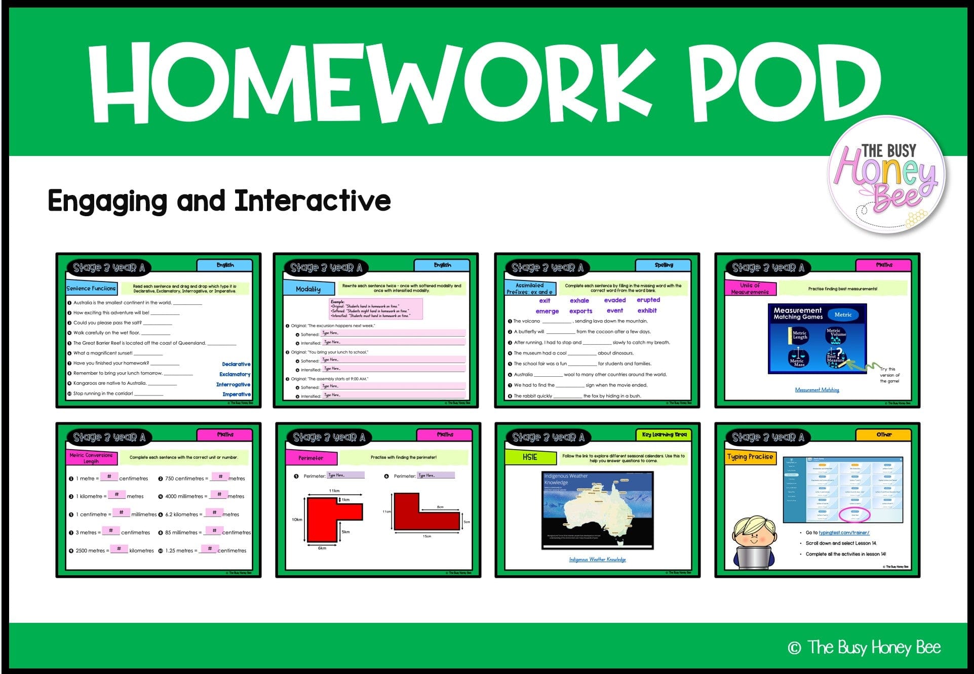 Stage 3 Year A Homework/Learning Pod 14 - Homework | Casual Teaching