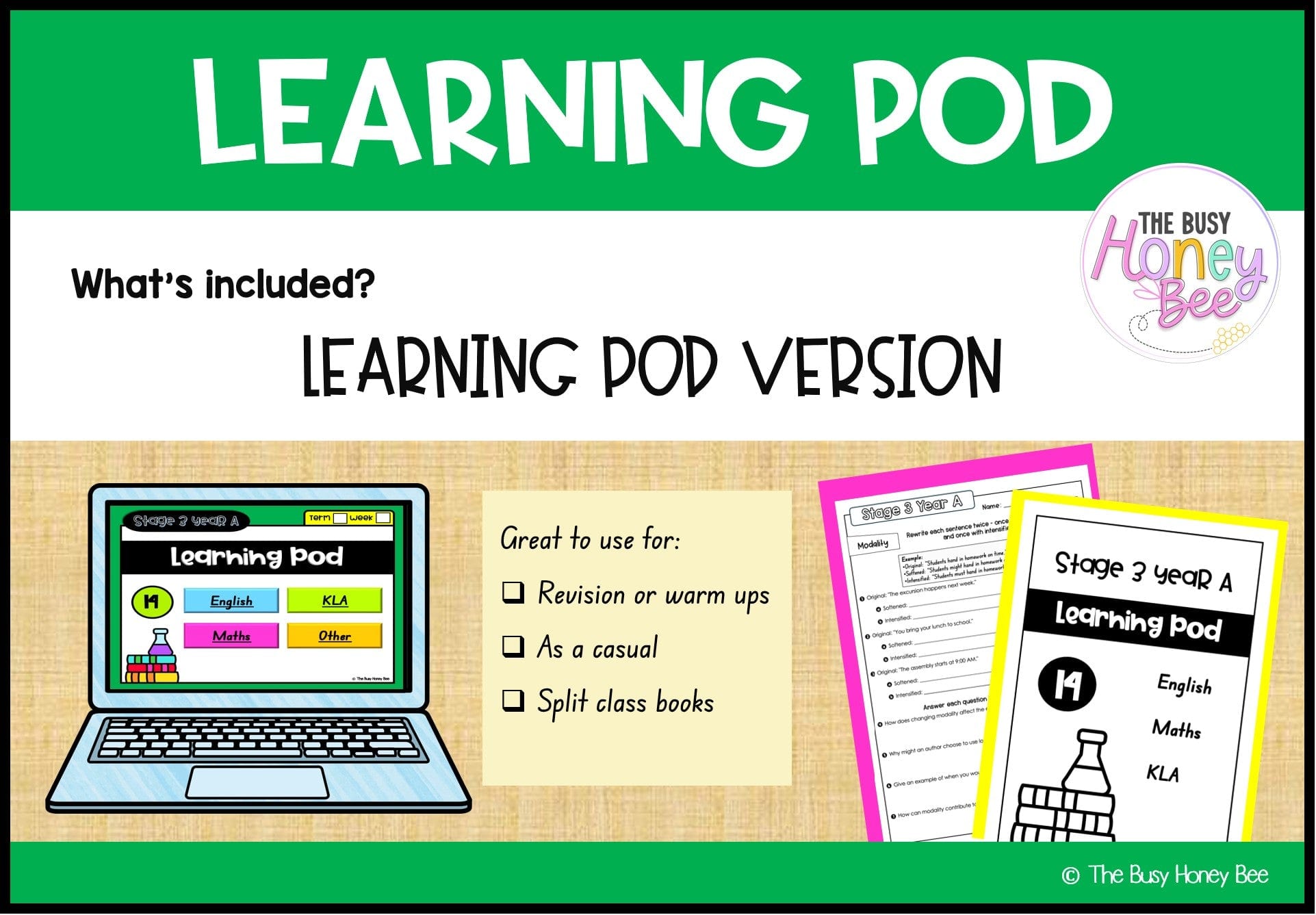 Stage 3 Year A Homework/Learning Pod 14 - Homework | Casual Teaching