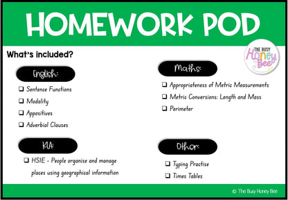 Stage 3 Year A Homework/Learning Pod 14 - Homework | Casual Teaching