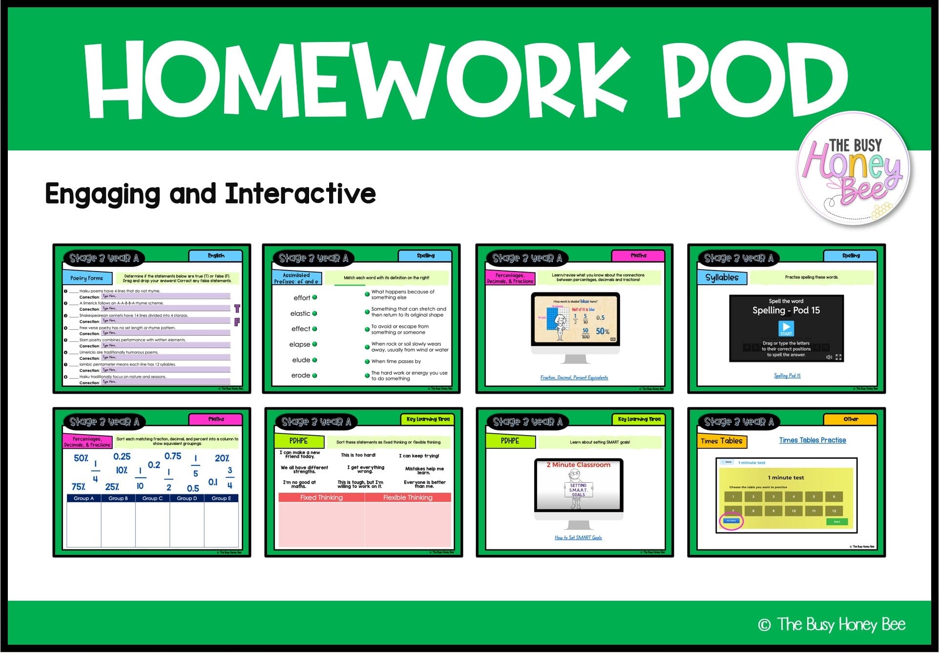 Stage 3 Year A Homework/Learning Pod 15 - Homework | Casual Teaching