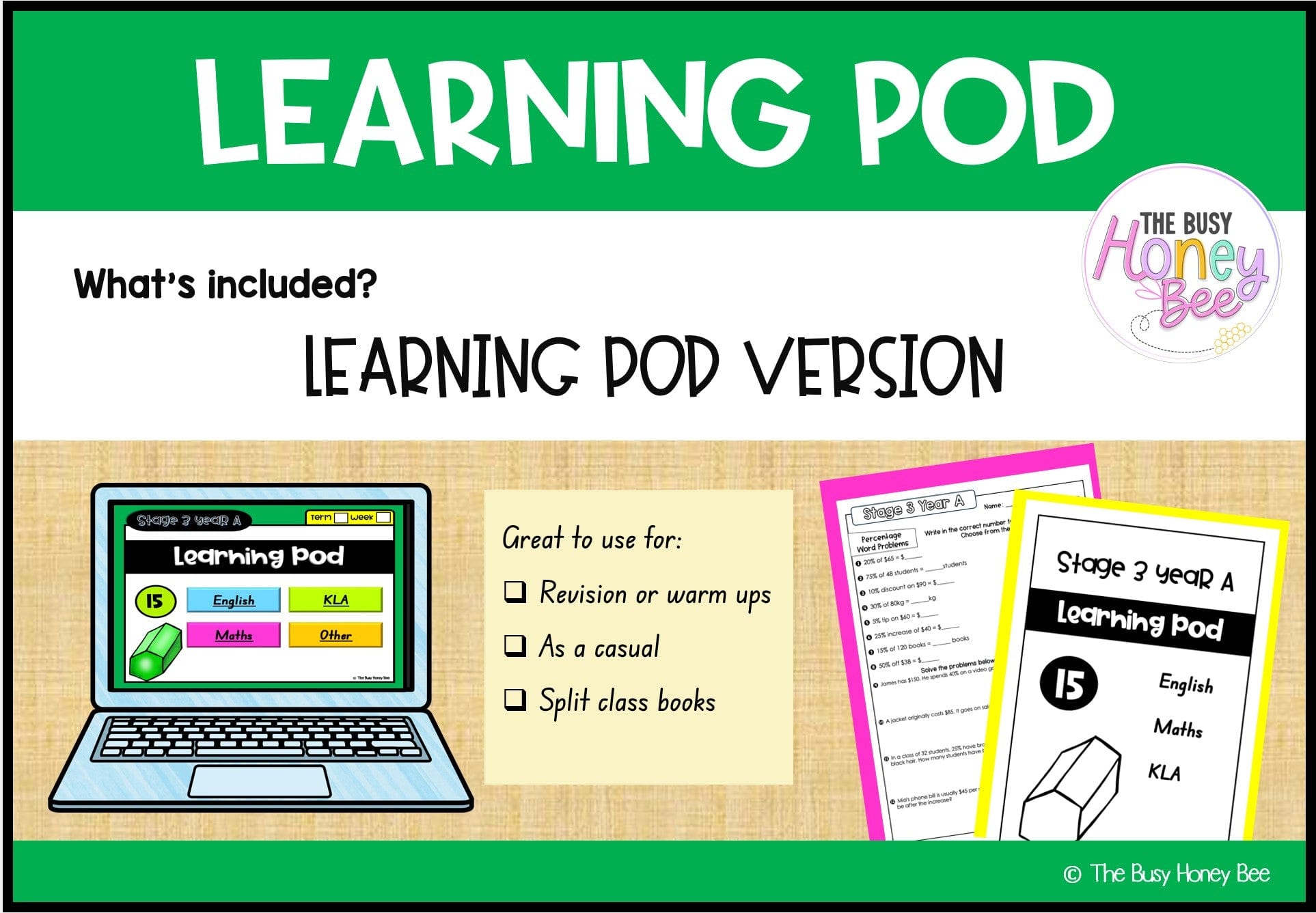 Stage 3 Year A Homework/Learning Pod 15 - Homework | Casual Teaching