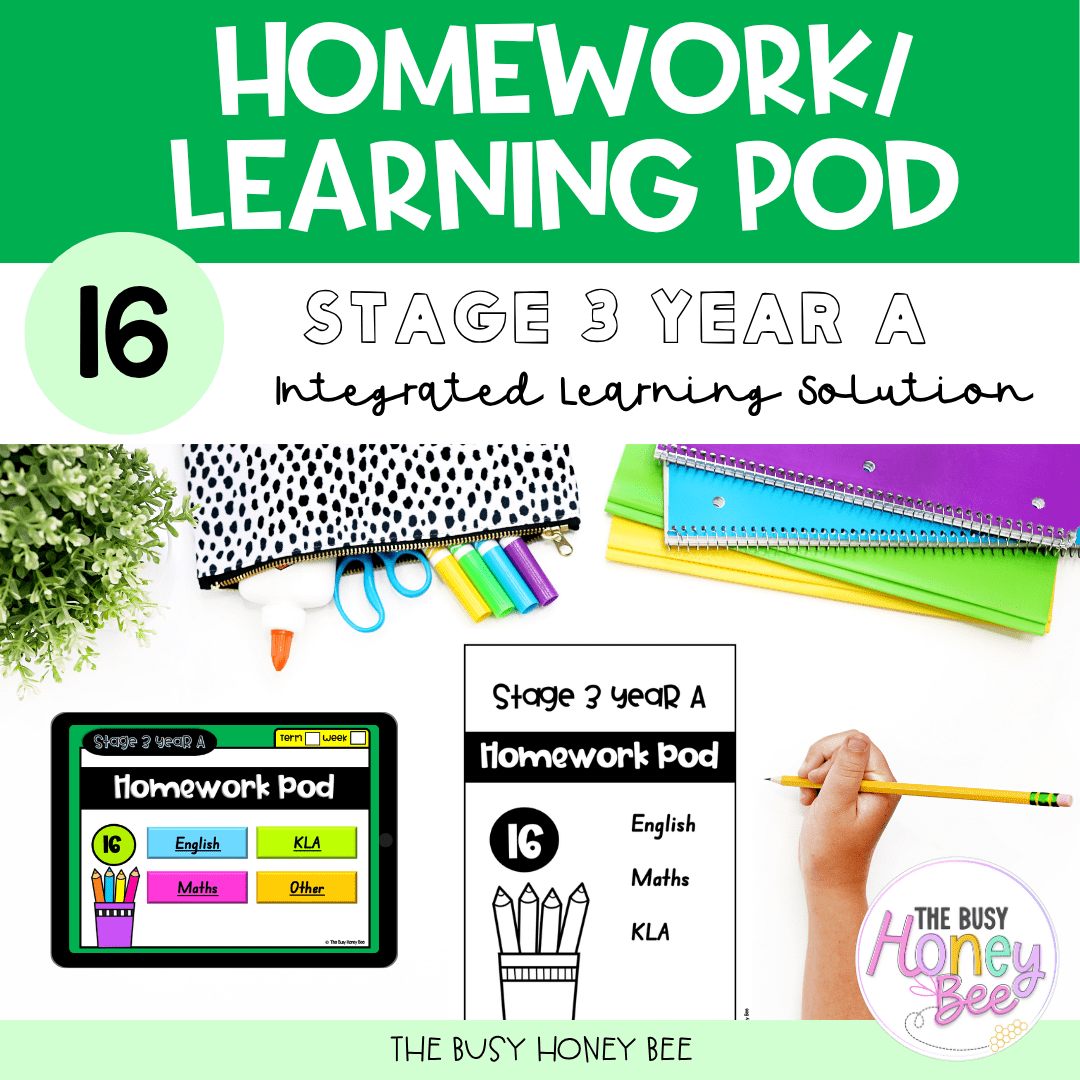 Stage 3 Year A Homework/Learning Pod 16 - Homework | Casual Teaching