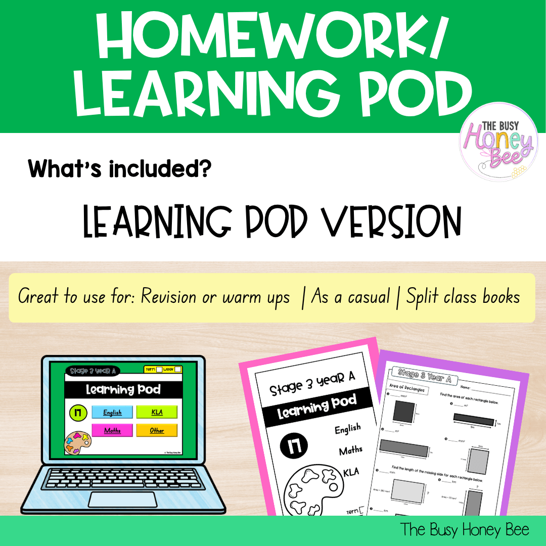 Stage 3 Year A Homework/Learning Pod 17 - Homework | Casual Teaching