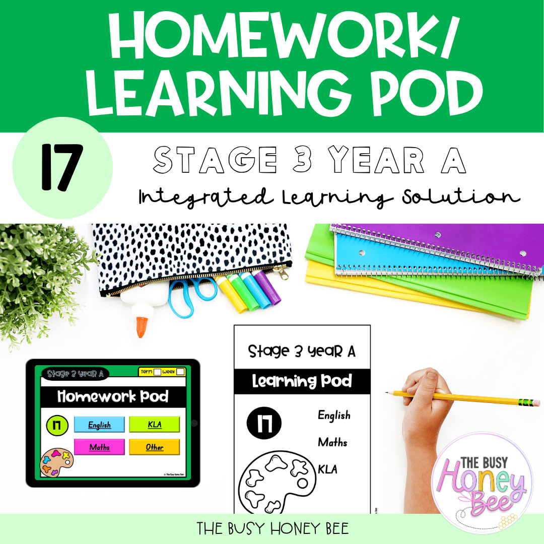 Stage 3 Year A Homework/Learning Pod 17 - Homework | Casual Teaching