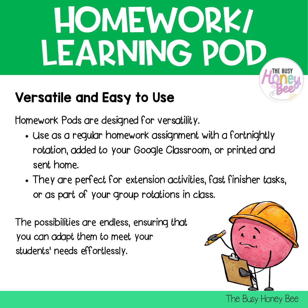 Stage 3 Year A Homework/Learning Pod 19 - Homework | Casual Teaching