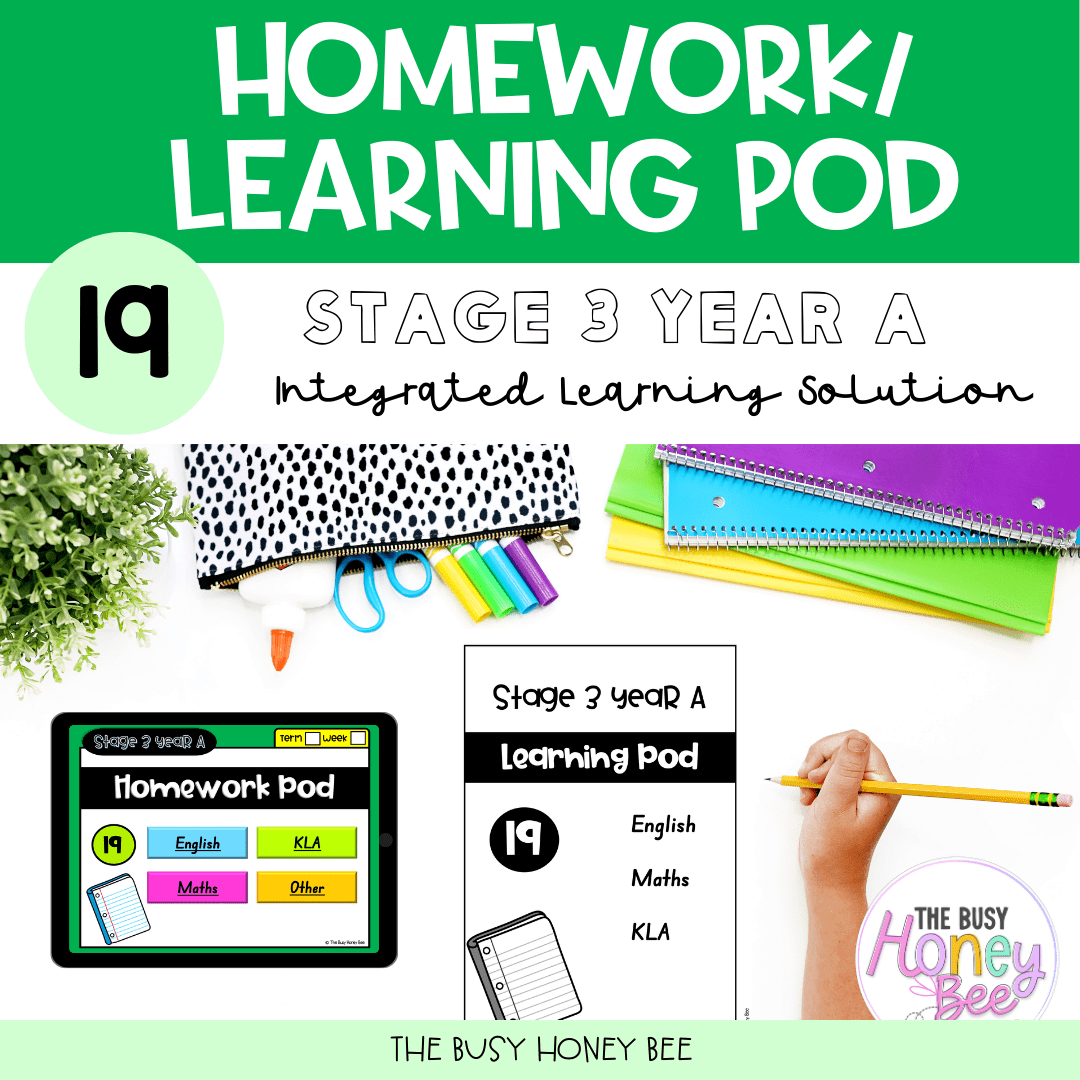 Stage 3 Year A Homework/Learning Pod 19 - Homework | Casual Teaching
