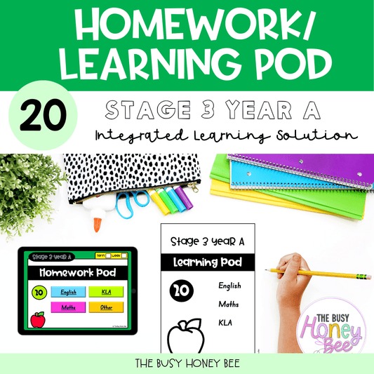 Stage 3 Year A Homework/Learning Pod 20 - Homework | Casual Teaching