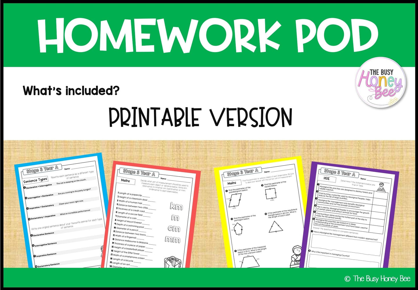 Stage 3 Year A Homework/Learning Pod 3 - PowerPoint