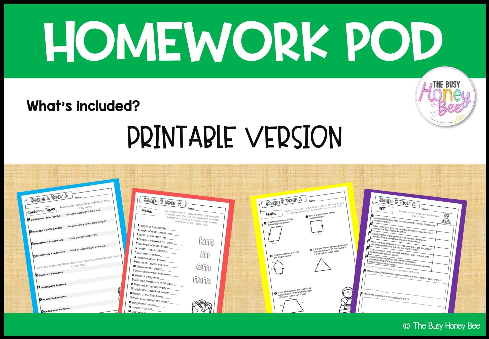 Stage 3 Year A Homework/Learning Pod 3 - PowerPoint
