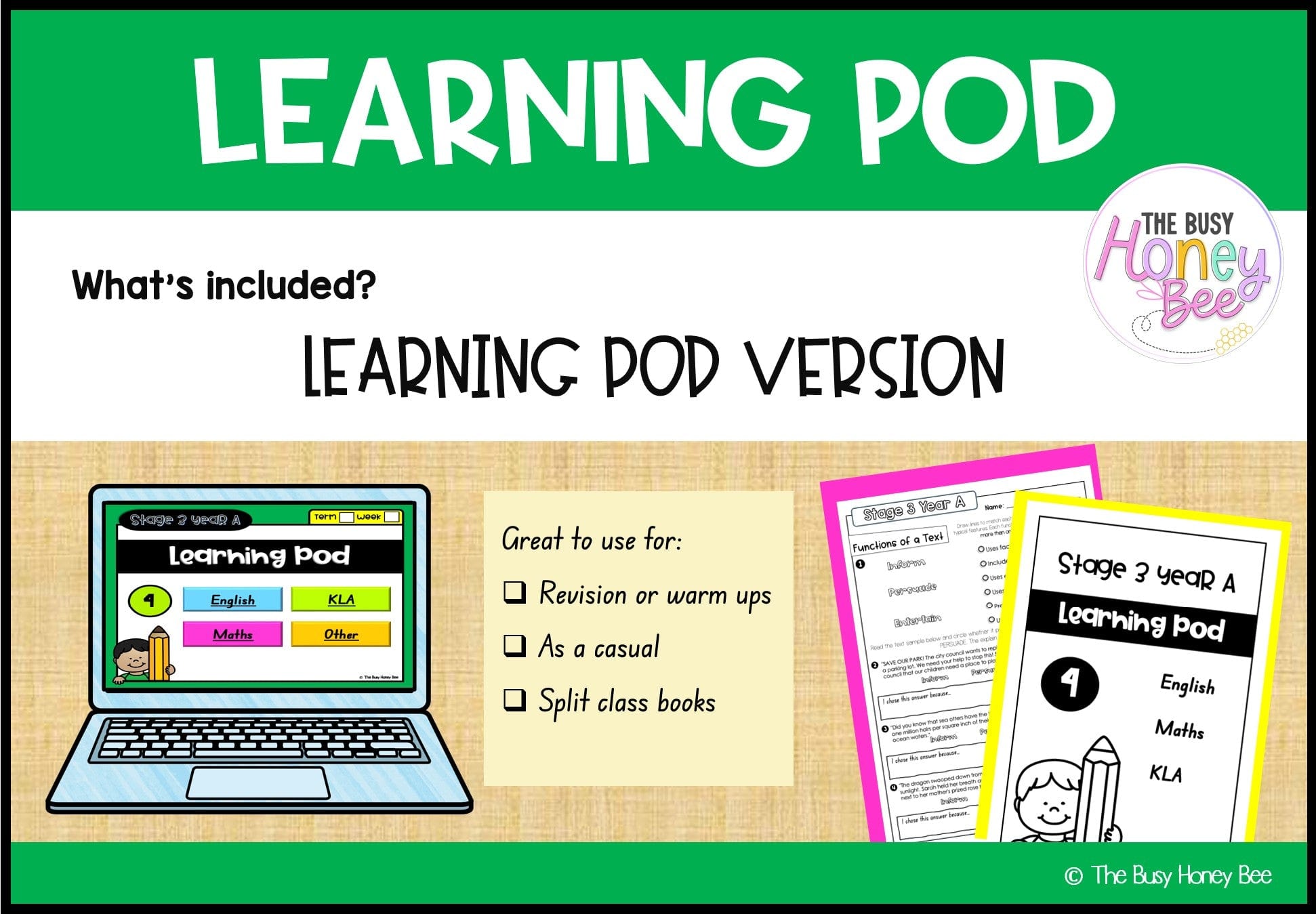 Stage 3 Year A Homework/Learning Pod 4 - PowerPoint