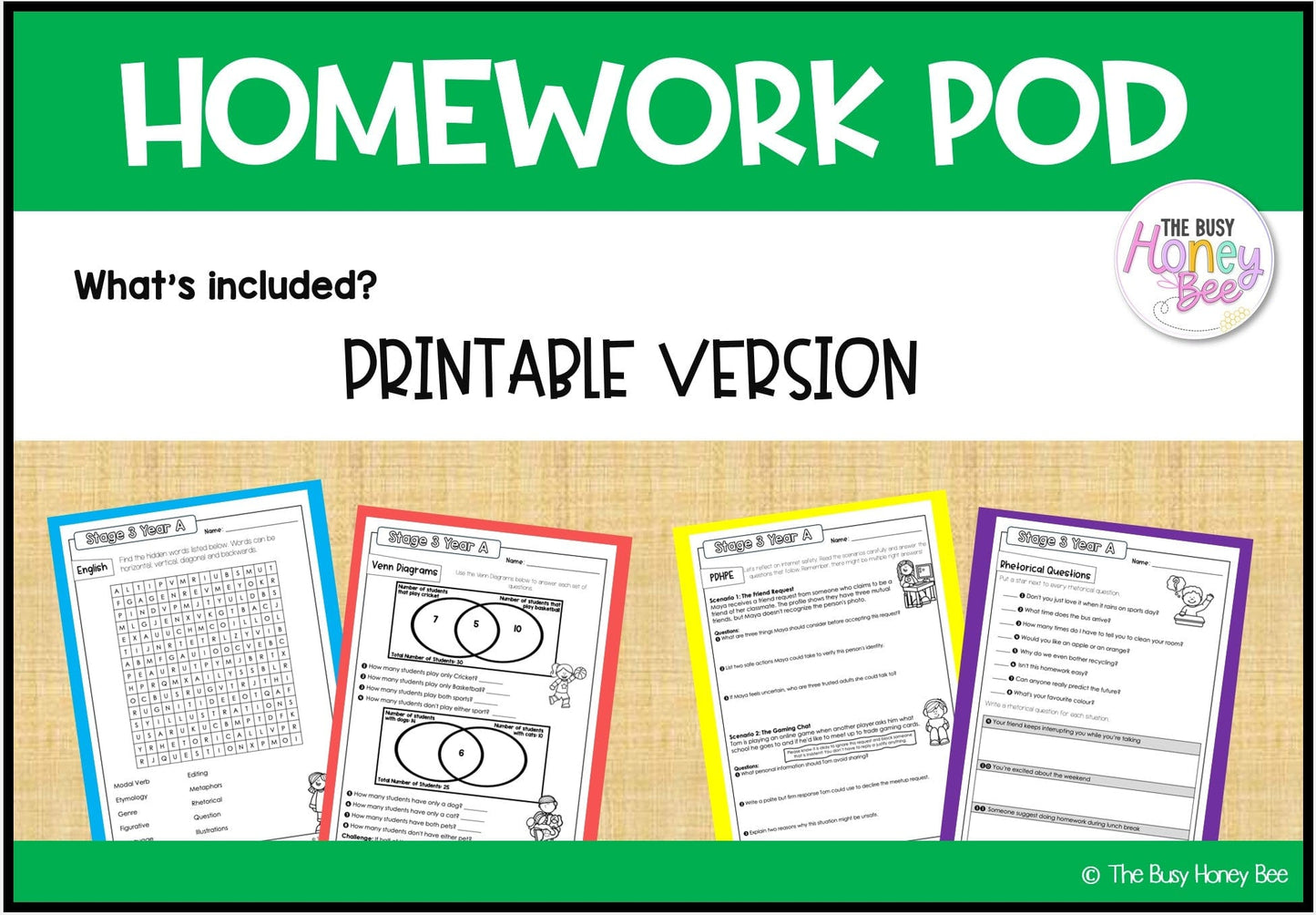 Stage 3 Year A Homework/Learning Pod 5 - PowerPoint