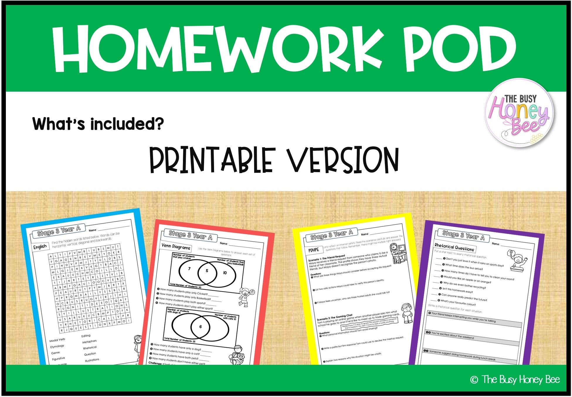 Stage 3 Year A Homework/Learning Pod 5 - PowerPoint