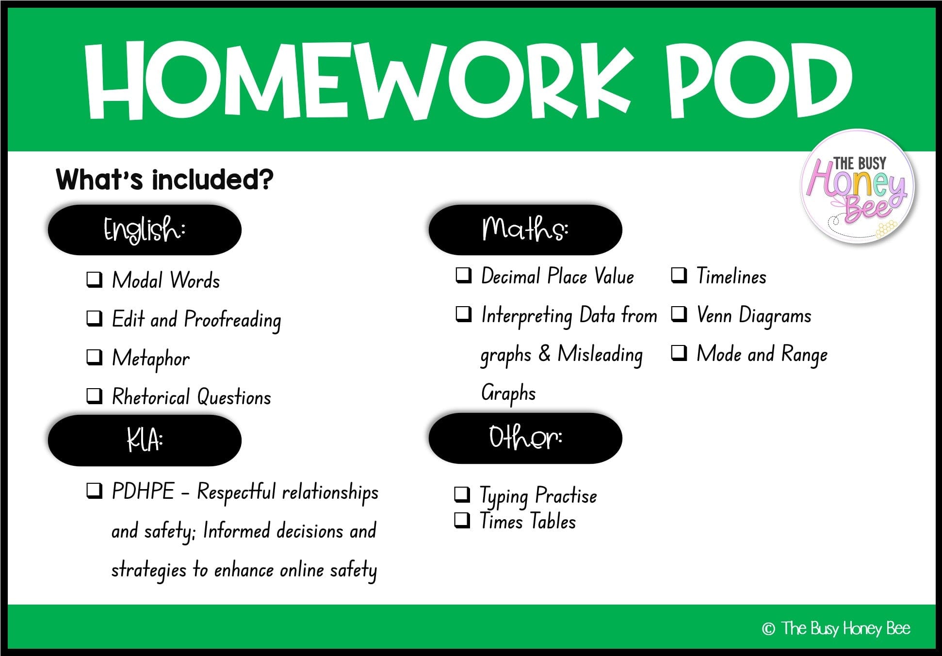 Stage 3 Year A Homework/Learning Pod 5 - PowerPoint