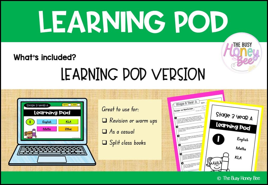 Stage 3 Year A Homework/Learning Pods Term 1 Mega Bundle - PowerPoint