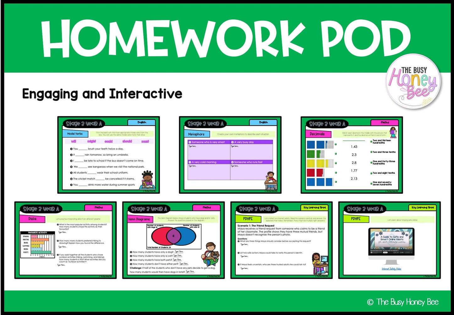 Stage 3 Year A Homework/Learning Pods Term 1 Mega Bundle - PowerPoint