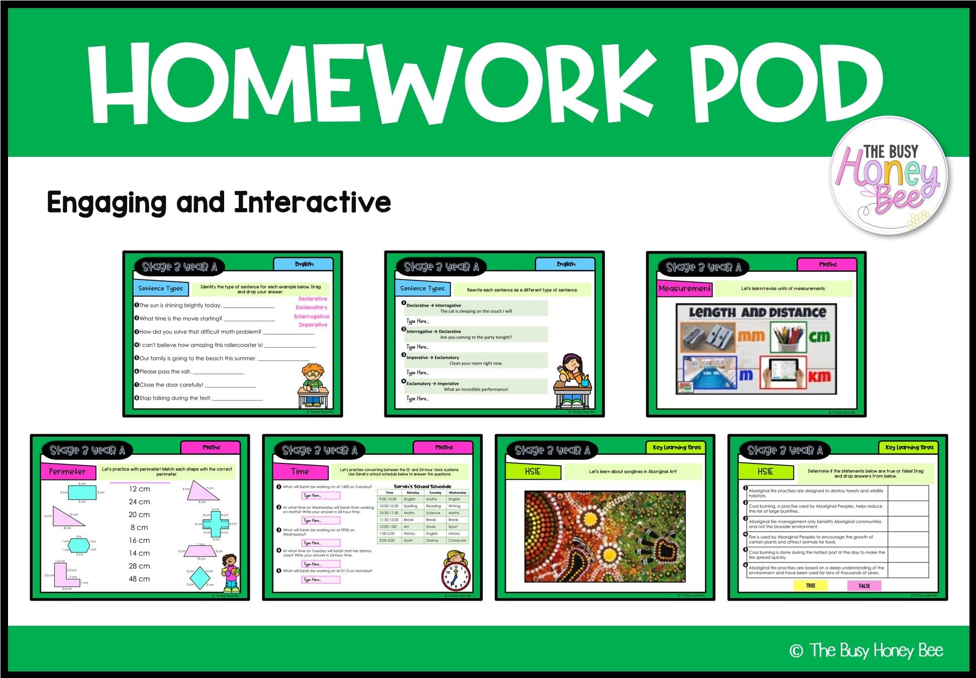 Stage 3 Year A Homework/Learning Pods Term 1 Mega Bundle - PowerPoint