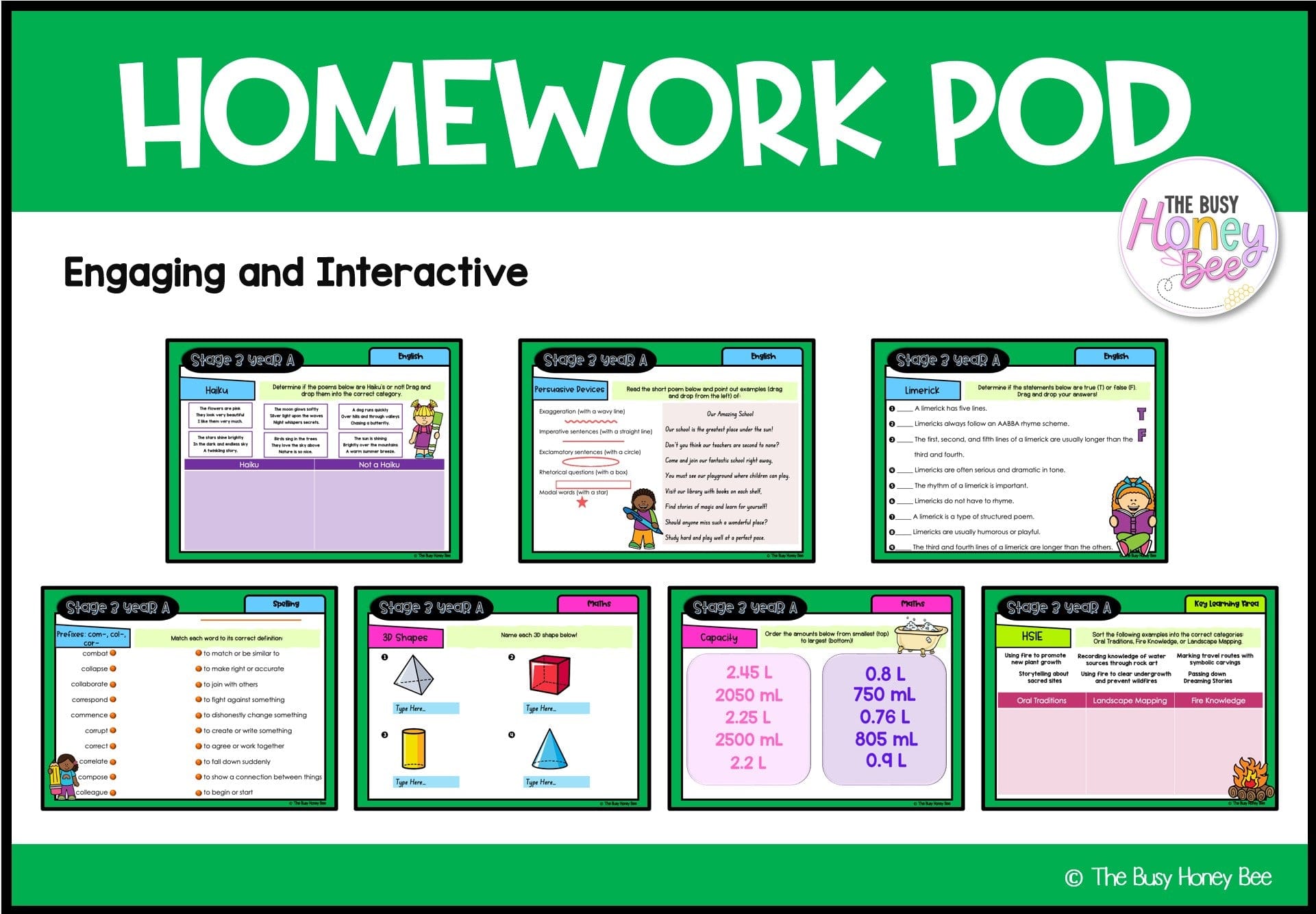 Stage 3 Year A Homework/Learning Pods Term 2 Mega Bundle - PowerPoint