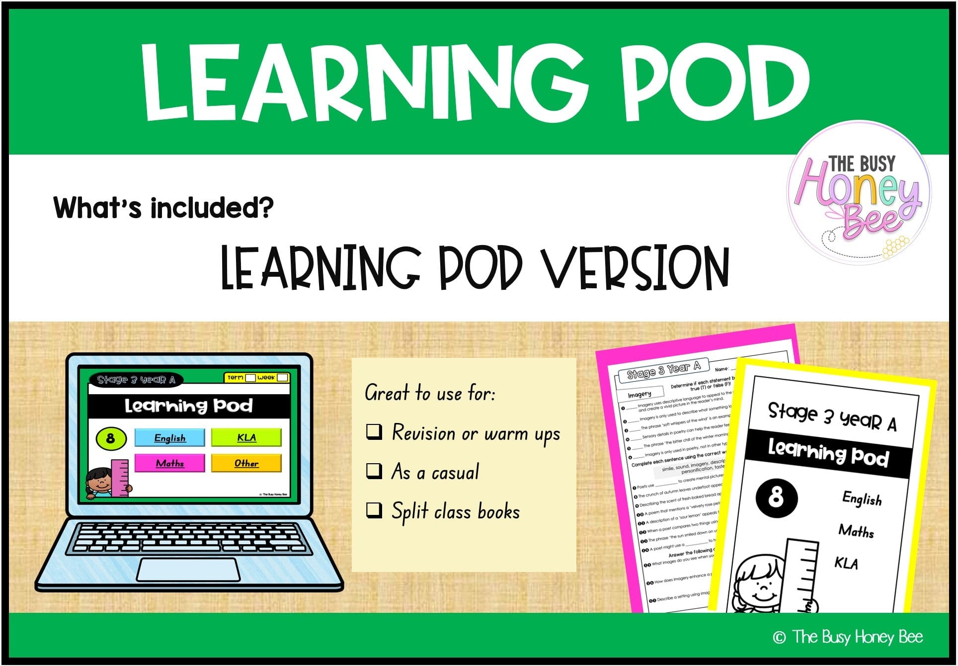 Stage 3 Year A Homework/Learning Pods Term 2 Mega Bundle - PowerPoint