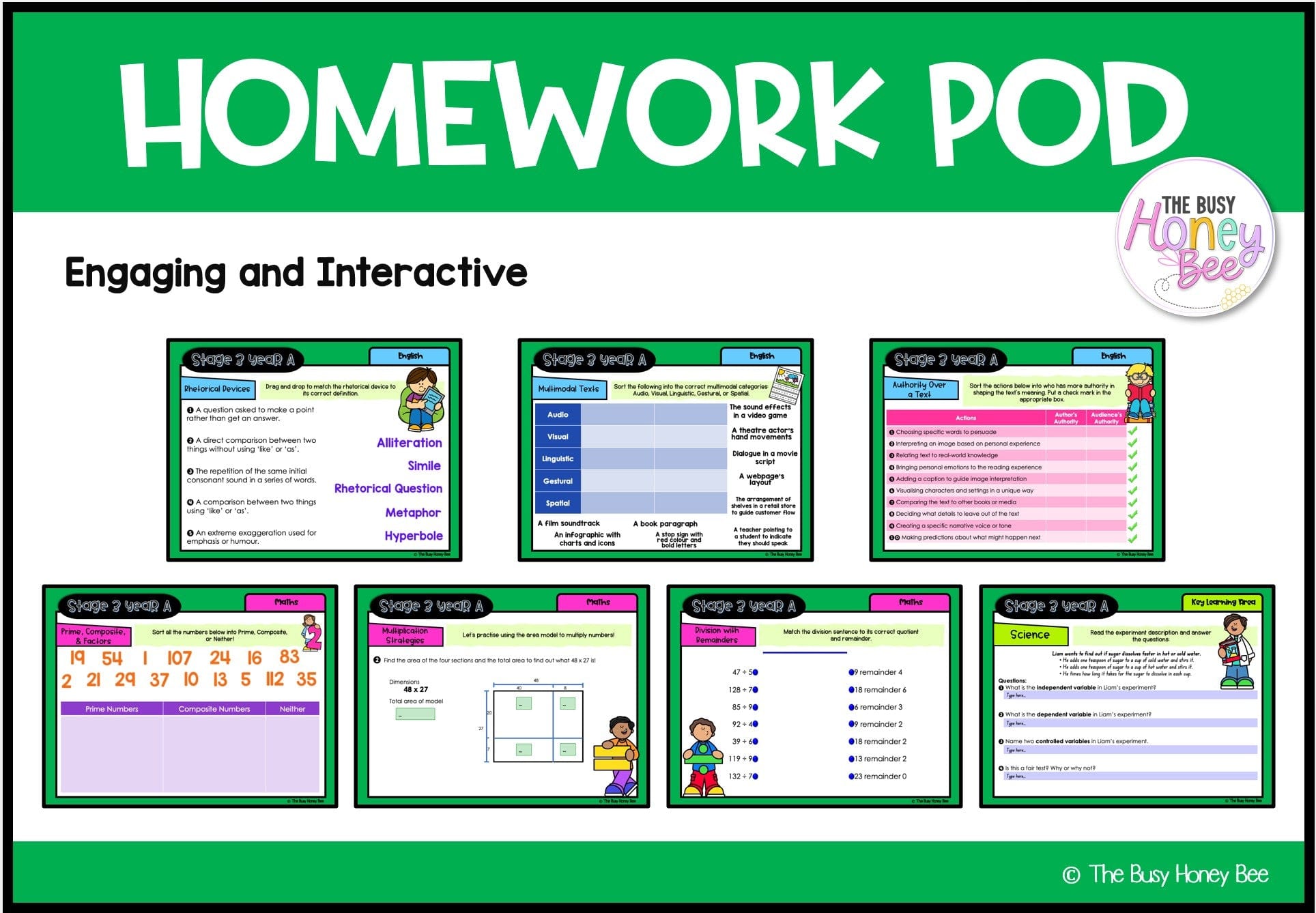 Stage 3 Year A Homework/Learning Pods Term 2 Mega Bundle - PowerPoint