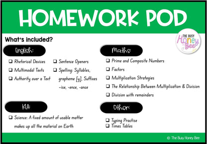 Stage 3 Year A Homework/Learning Pods Term 2 Mega Bundle - PowerPoint