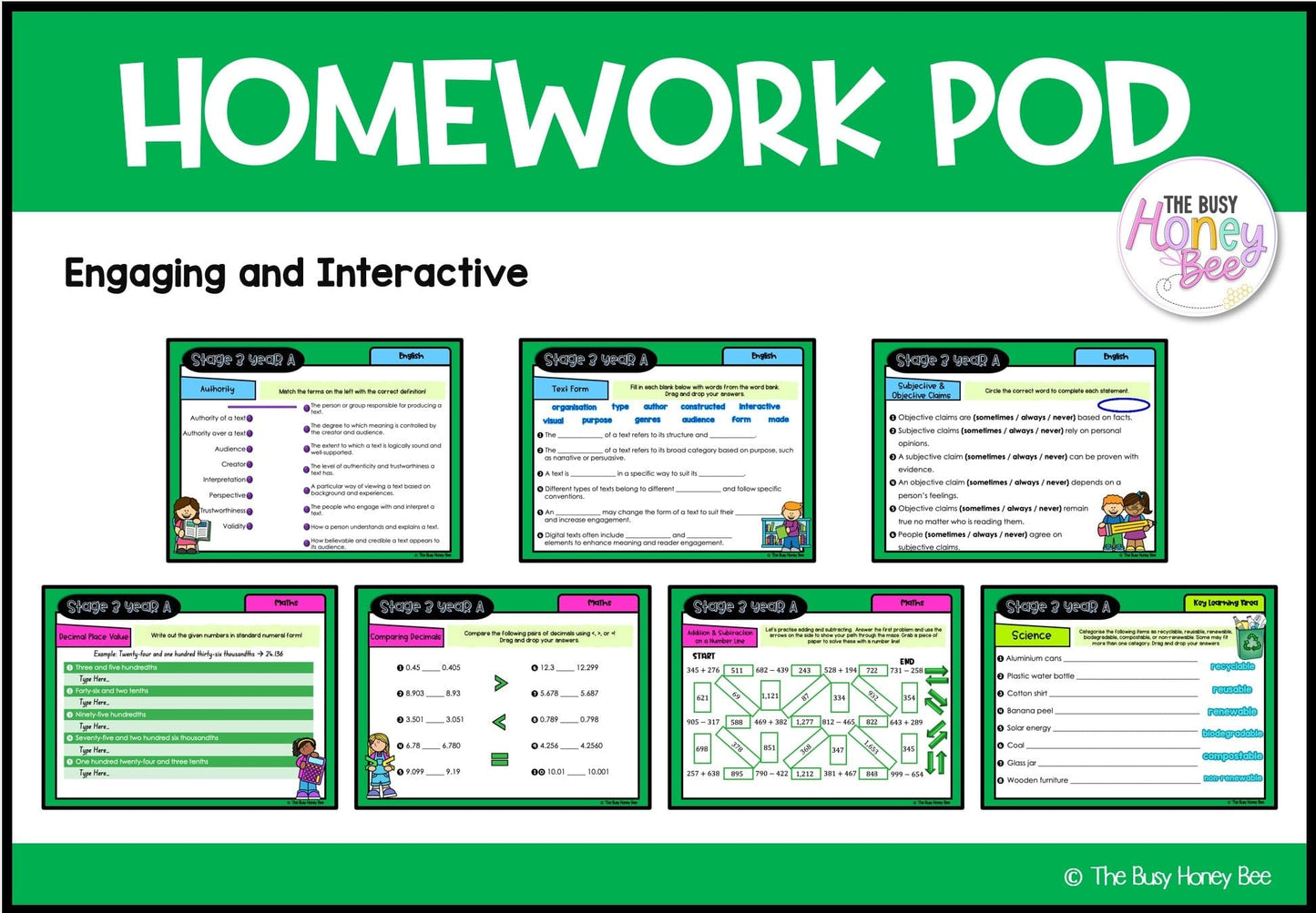 Stage 3 Year A Homework/Learning Pods Term 2 Mega Bundle - PowerPoint