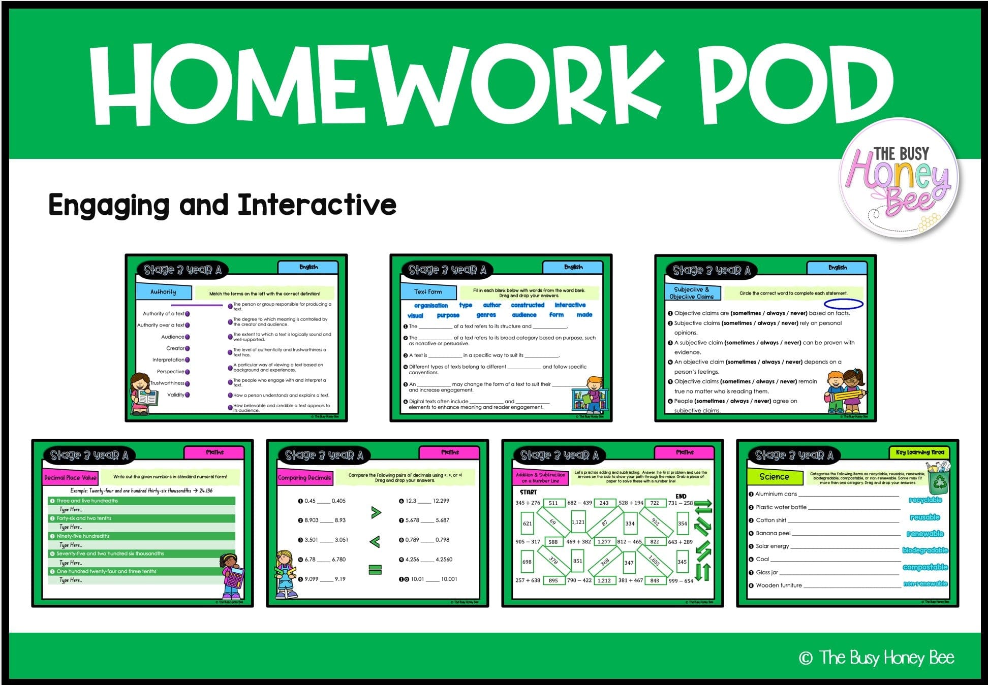 Stage 3 Year A Homework/Learning Pods Term 2 Mega Bundle - PowerPoint