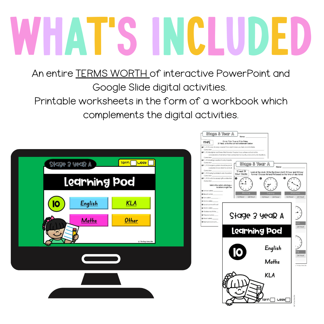 Stage 3 Year A Homework/Learning Pods Term 2 Mega Bundle - PowerPoint