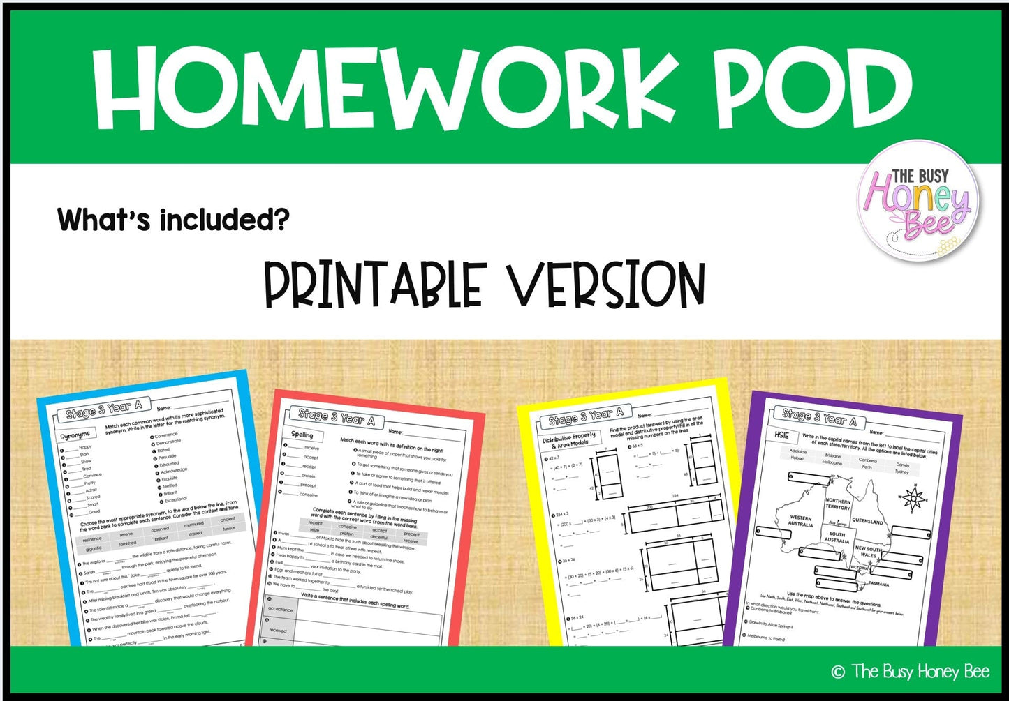 Stage 3 Year A Homework/Learning Pods Term 3 Mega Bundle - Homework | Casual Teaching