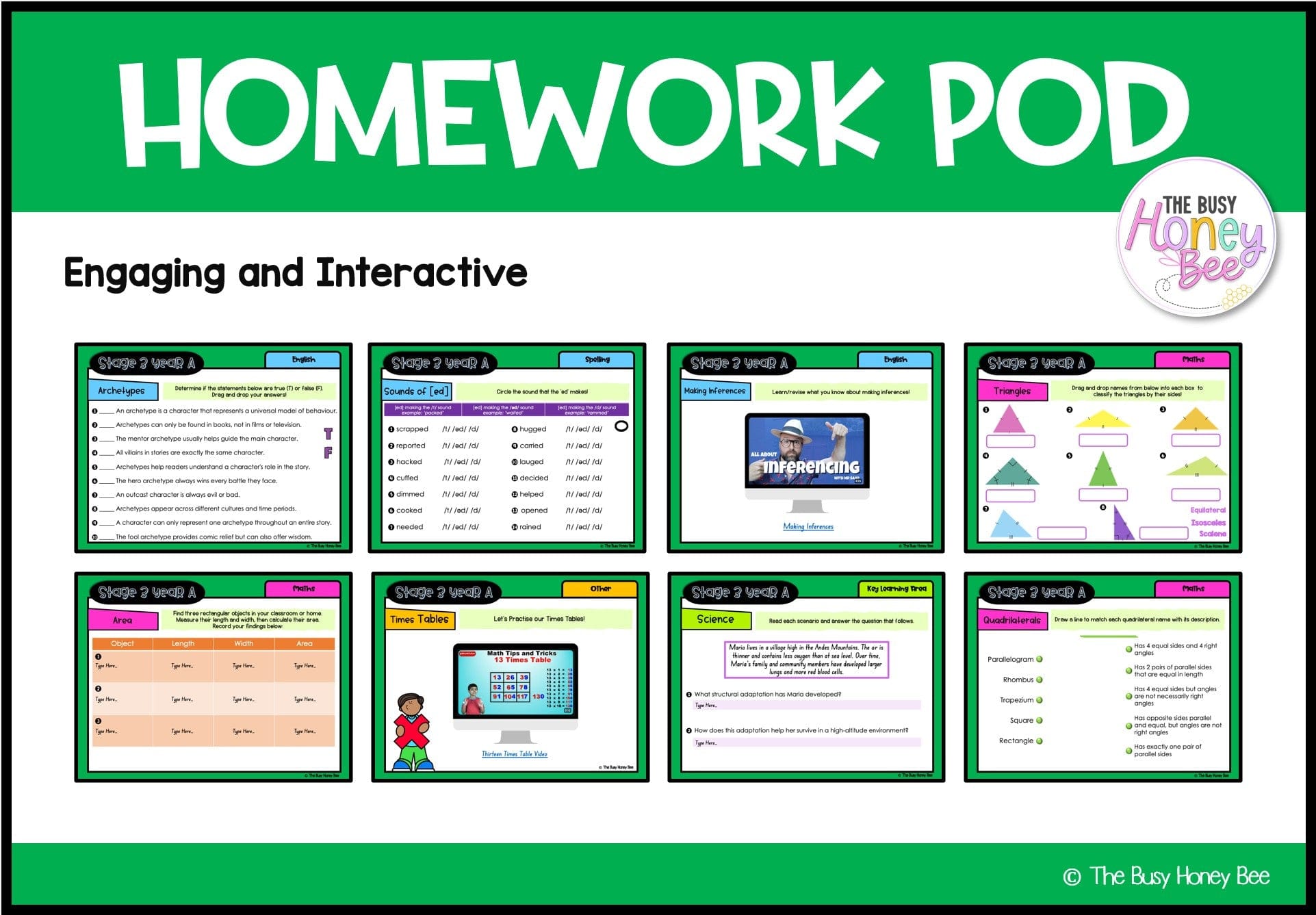 Stage 3 Year A Homework/Learning Pods Term 3 Mega Bundle - Homework | Casual Teaching