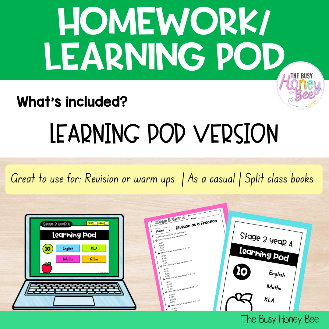 Stage 3 Year A Homework/Learning Pods Term 4 Mega Bundle - Homework | Casual Teaching