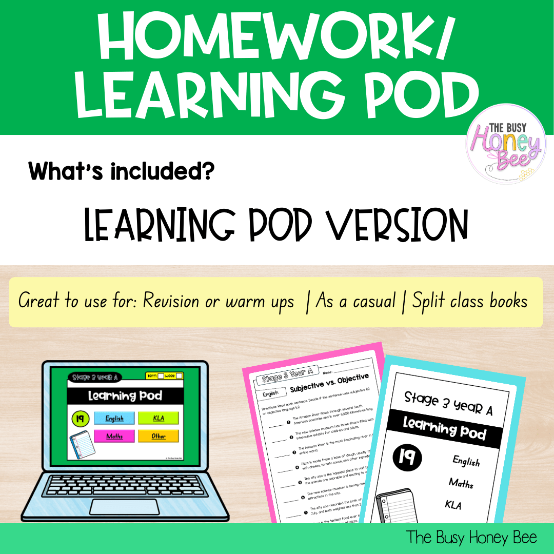 Stage 3 Year A Homework/Learning Pods Term 4 Mega Bundle - Homework | Casual Teaching