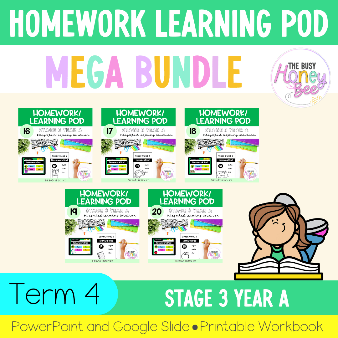 Stage 3 Year A Homework/Learning Pods Term 4 Mega Bundle - Homework | Casual Teaching