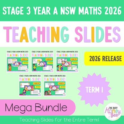 Stage 3 Year A NSW Maths 2026 Term 1 Mega Bundle - Teaching Slides