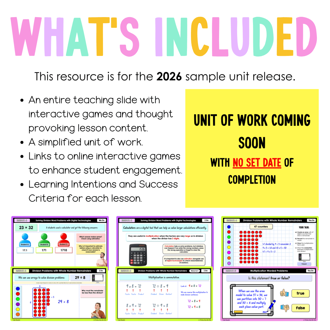 Stage 3 Year A NSW Maths Unit 13 Multiplication and Division Teaching Slides 2026 - Teaching Slides