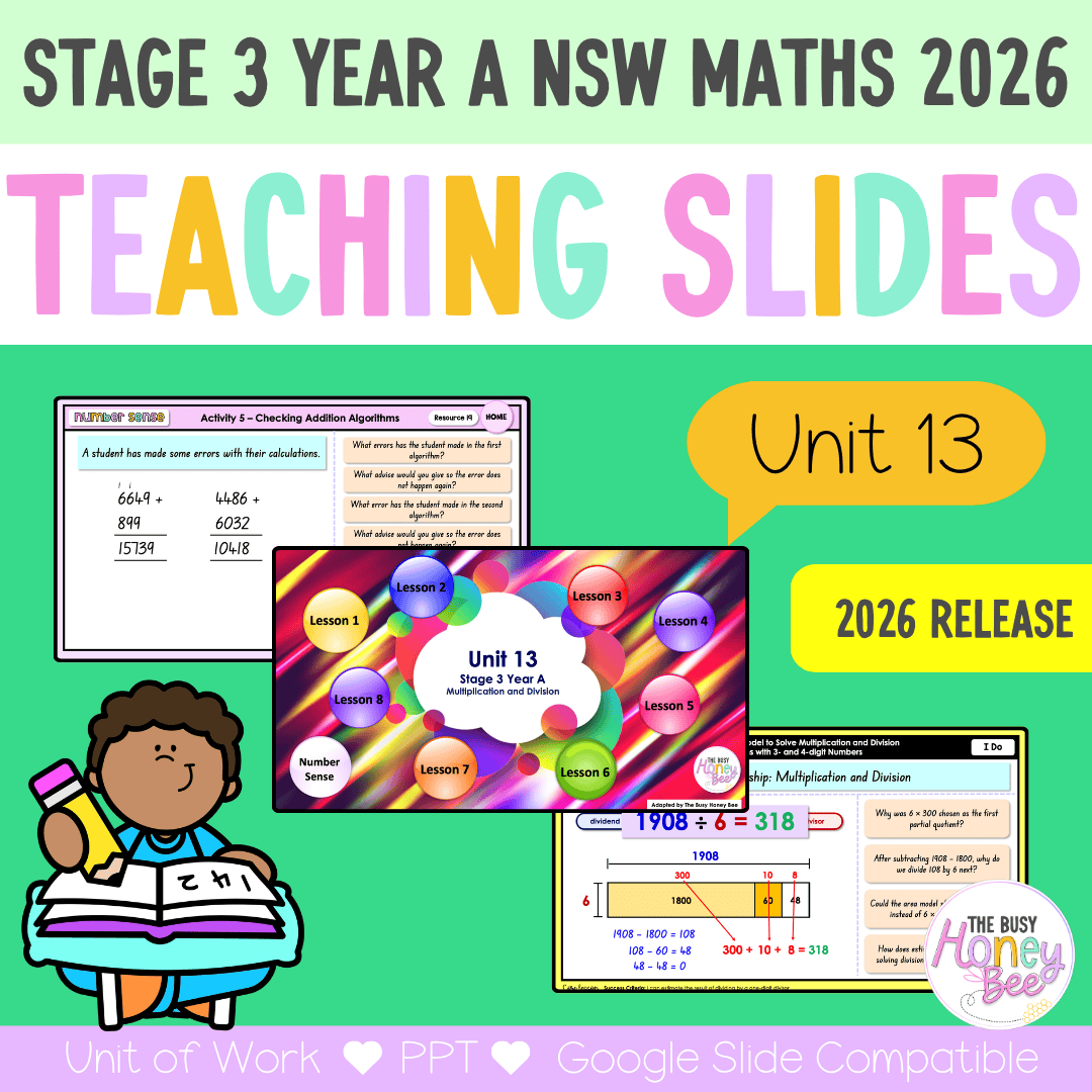 Stage 3 Year A NSW Maths Unit 13 Multiplication and Division Teaching Slides 2026 - Teaching Slides