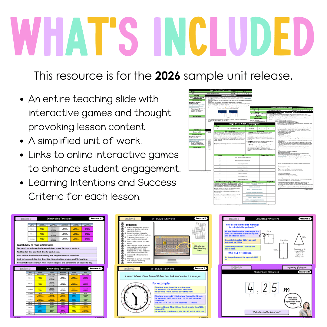 Stage 3 Year A NSW Maths Unit 3 Length and Time Teaching Slides 2026 - Teaching Slides
