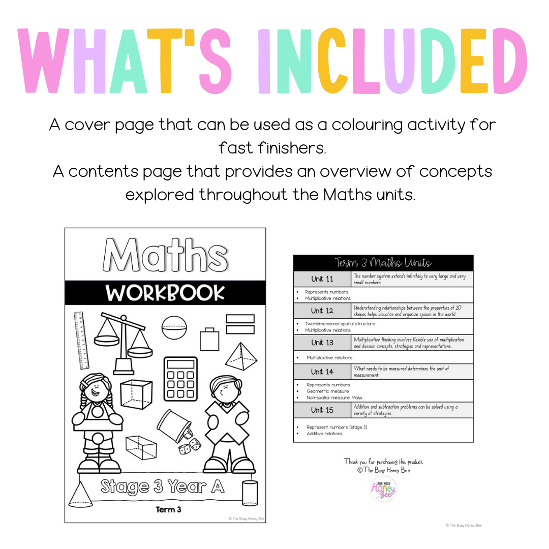 Stage 3 Year A NSW Maths Workbook Term 3 - Workbook | Worksheets