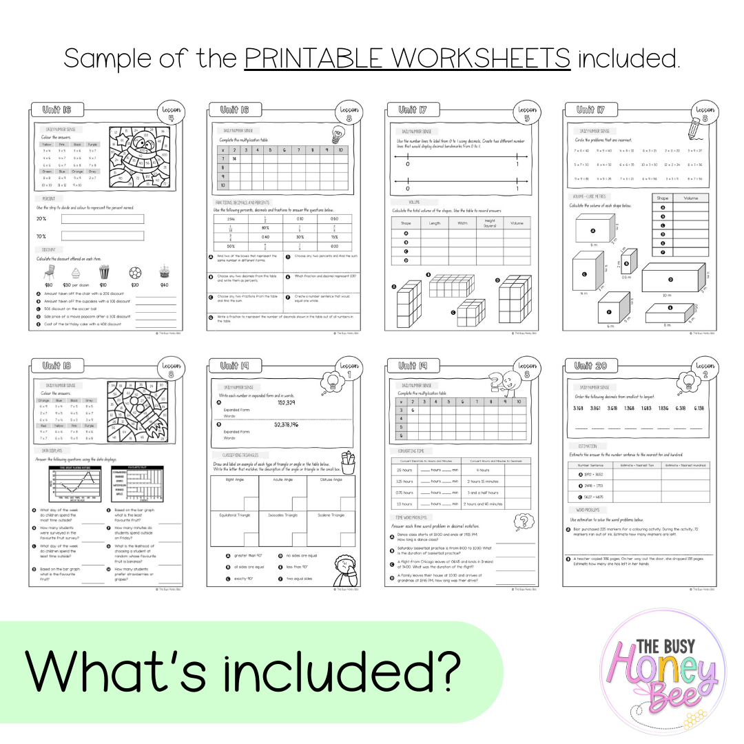 Stage 3 Year A NSW Maths Workbook Term 4 - Workbook | Worksheets