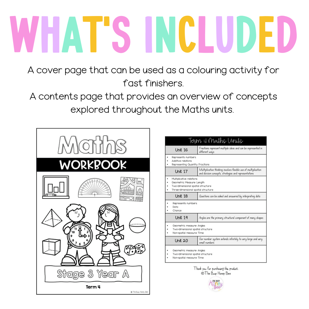 Stage 3 Year A NSW Maths Workbook Term 4 - Workbook | Worksheets
