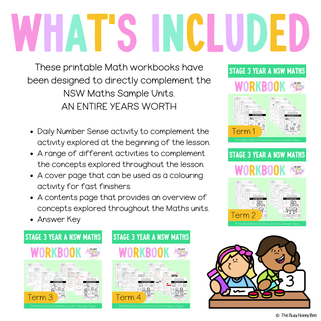 Stage 3 Year A NSW Maths Workbook ULTIMATE Mega Bundle - Workbook | Worksheets