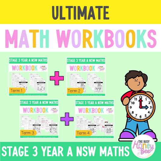 Stage 3 Year A NSW Maths Workbook ULTIMATE Mega Bundle - Workbook | Worksheets