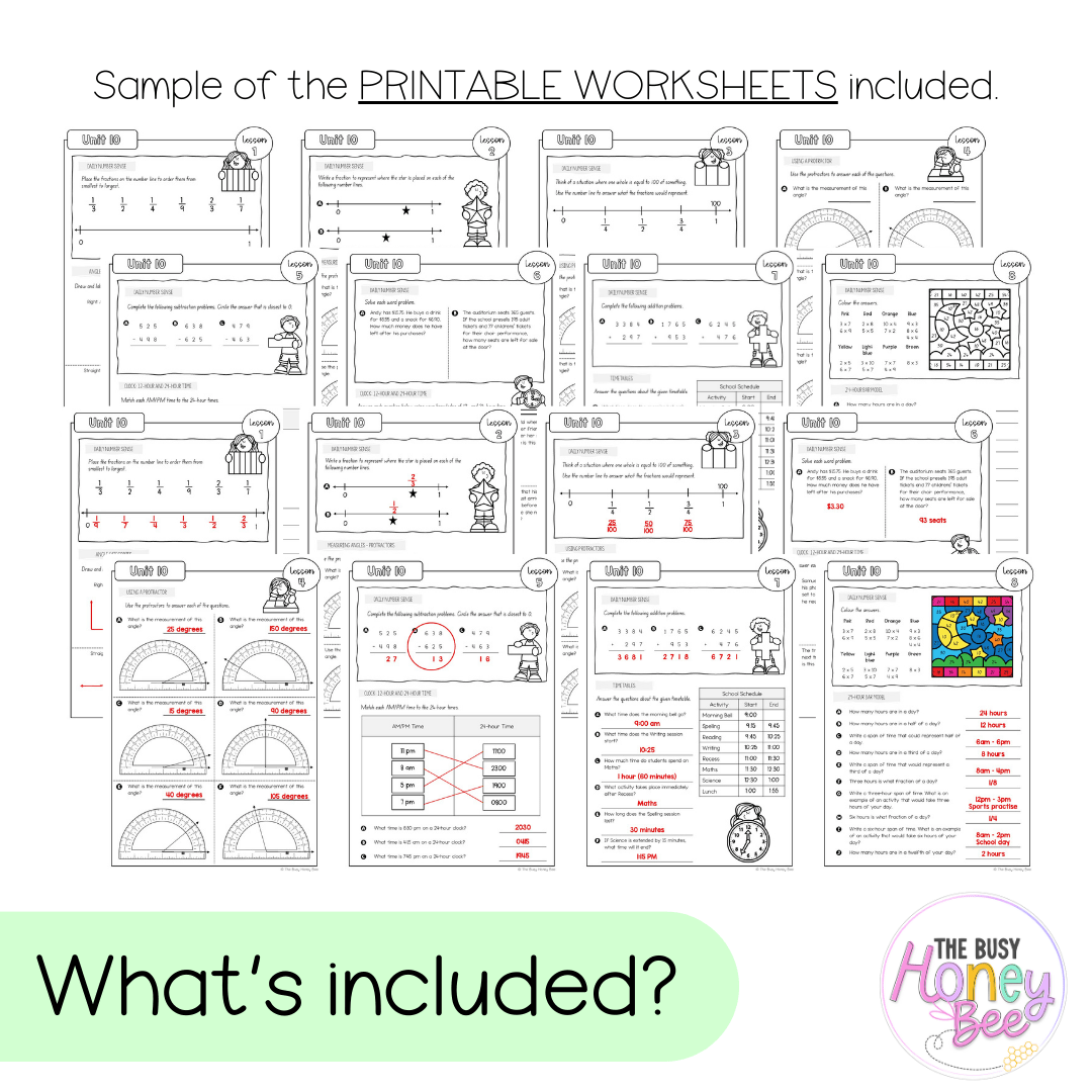 Stage 3 Year A NSW Maths Worksheets Unit 10 - Workbook | Worksheets