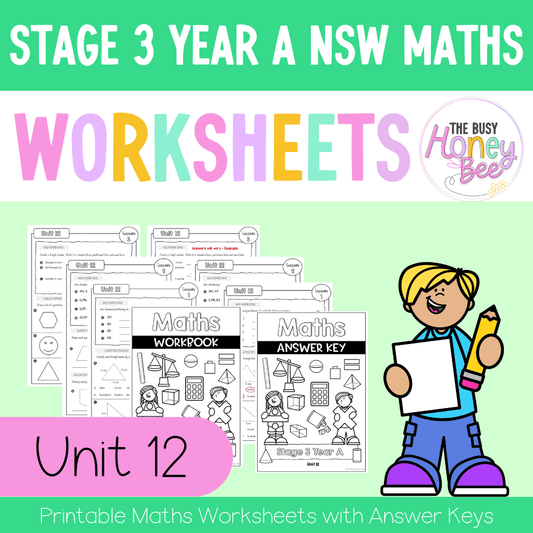 Stage 3 Year A NSW Maths Worksheets Unit 12 - Workbook | Worksheets